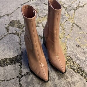 Jeffrey Campbell Glossy Nude/pink Ankle Booties